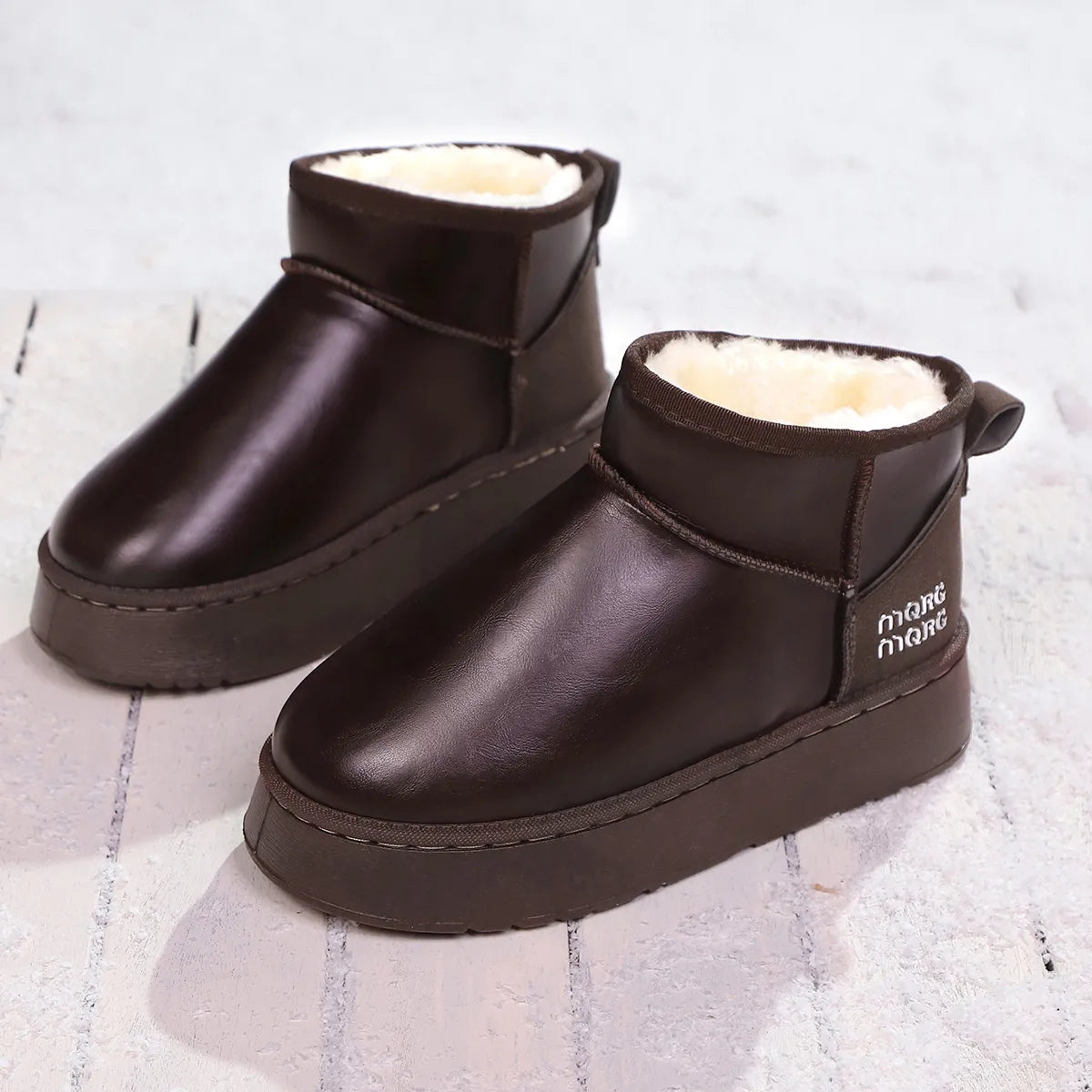 Women's Ankle Boots Pu Leather Faux-Fur Platform Flats 1f114045c1e548cdb4b2002a215f2c7b-Max-Origin Trendsi