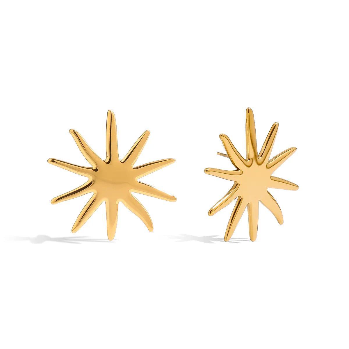 18K Gold-Plated Stud Earrings Starburst Golden Stainless Steel Jewelry 1f240da8-3714-46e7-9e46-2982cc881e47-Max-Origin Trendsi