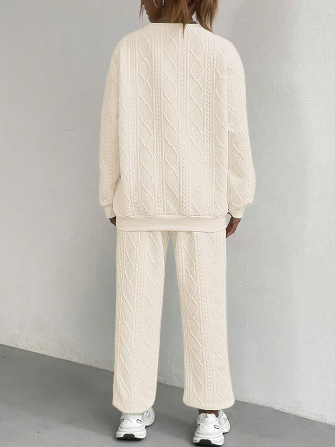 Women’s Set Sweatshirt Textured Diamond Long Sleeve Top And Pants 2 Pcs 1f26d7bf-7c8a-4dc5-b3c3-cacee36b19e7-Max Trendsi