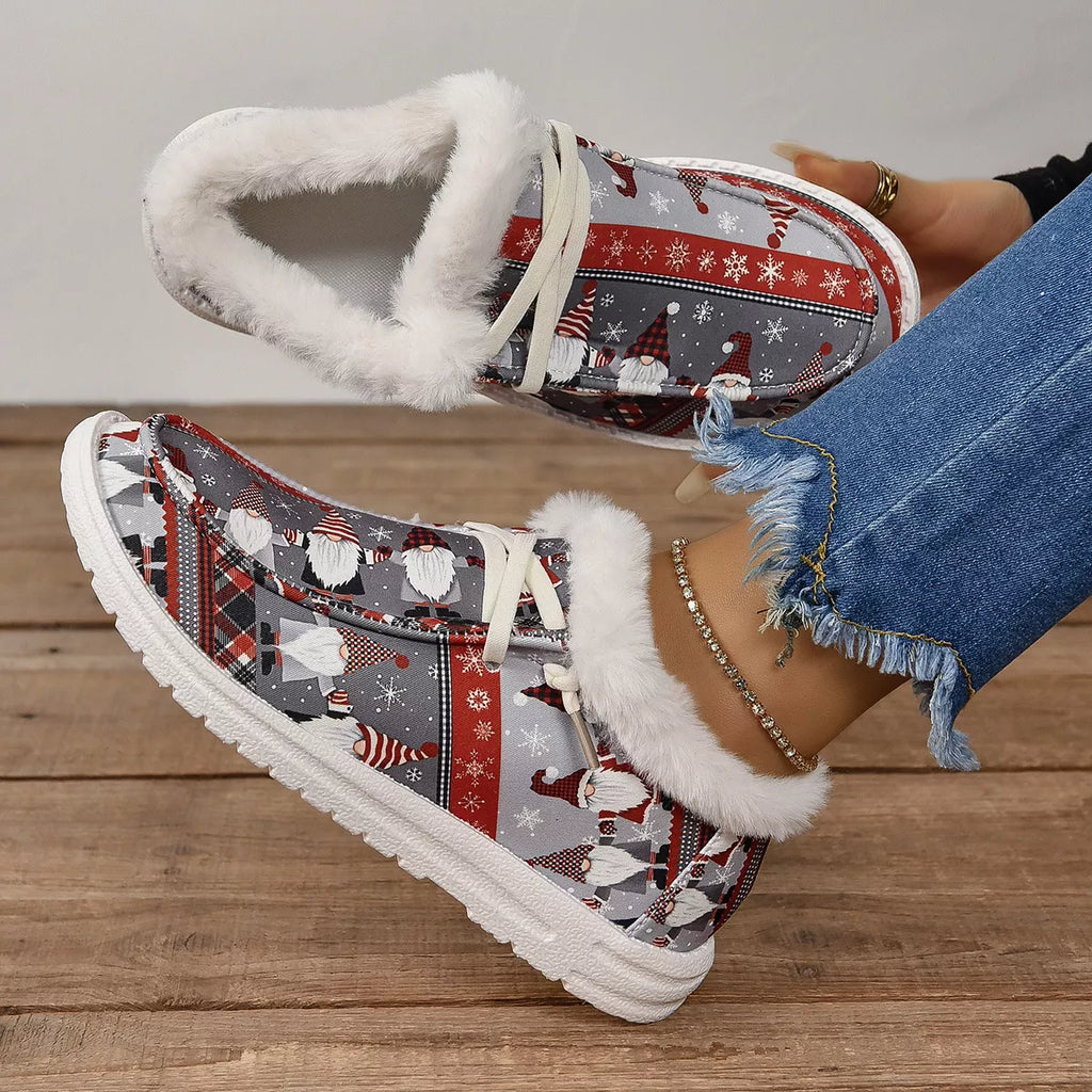 Christmas Women's Sneakers Print Round Toe Canvas Fluff Flats 1f363a2048b041ff814790fbb07b9ef8-Max-Origin Trendsi
