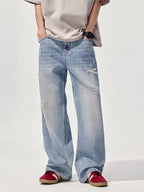 Men's Ripped Jeans Wide Leg Light Blue Washed Basic Style Denim Pants 1f3a0e065f844acc9ff3b76461f2b9e2-Max-Origin Trendsi