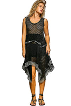 POL Texture Lace Ruffled Sleeveless Dress