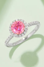 Murray Halo Ring 1 Carat Moissanite Stone 925 Sterling Silver Platinum-plated 1f758011726e43e0adc07c0c9611f153-Max Trendsi