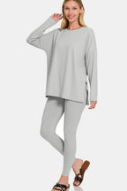 Zenana Outfit Set Brushed Microfiber Top and Leggings Lounge Women's Active Set 1fbb66e5-0aff-416f-a7c8-afb40723b5a0-Max Trendsi