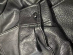 Women's Jacket Pebble Faux Leather Full-Sleeve Moto-Style Zipper Casual Coat