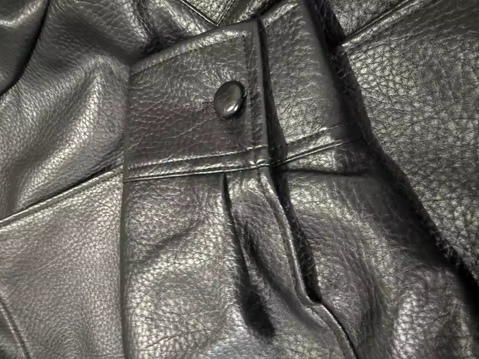 Women's Jacket Pebble Faux Leather Full-Sleeve Moto-Style Zipper Casual Coat