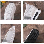 Floral Lace Breathable Slip-On Shoes Women Casual Lightweight Flats