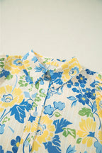 Women's Shirt Floral Printed Puff Short Sleeve Summer Top 20433457-13ae-4949-bf11-4c391e40b0a6-Max-Origin Trendsi
