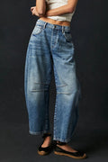 Wide Leg Jeans with Pockets Casual Denim Loose Pants Dusty Blue 20521fb2-8b42-4e0a-8b96-fd667b343704-Max Trendsi