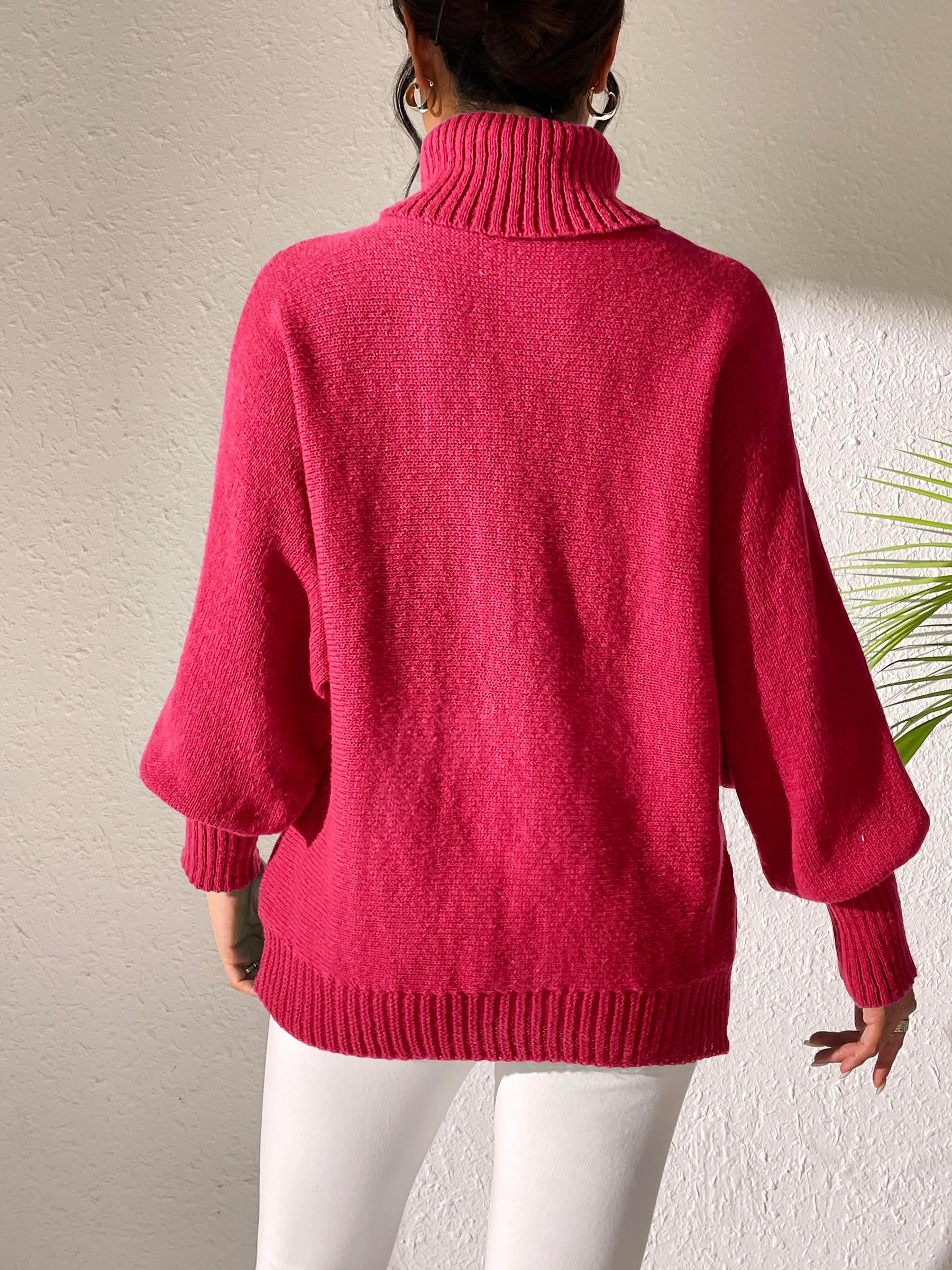 Turtleneck Sweater Long Sleeve Solid Soft Pullover 205e4c59-110a-4fbf-a70f-ef091980ba23-Max Trendsi