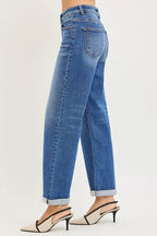 RISEN Womens Jeans High Rise Relaxed Fit Ankle Straight Cuff Denim Plus Sizes 209640360349478a8b4f8c3f3c928c9e-Max-Origin Trendsi