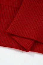 Womens Sweater Bow Knot Back Burgundy Red Lantern Sleeve V Neck Pullover 209d5375-fcf0-4be4-81d5-d0b3a64bced8-Max-Origin Trendsi