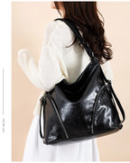 Women's Casual Tote Handbags Pu Leather Zipper Outer Pockets Backpack Crossbody