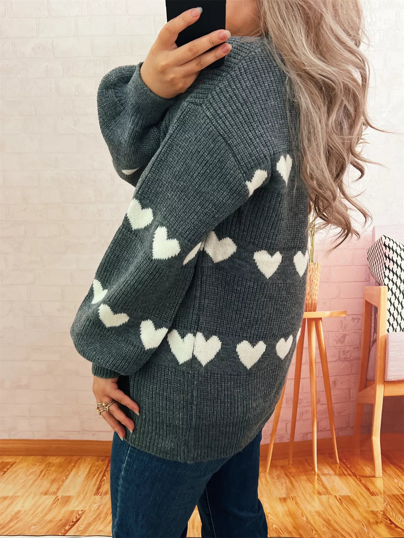 Women's Sweater Heart Pattern Dropped Shoulder Long Sleeve Puulover 20be3b1944a44cf5ac6e4e44daecf44d-Max-Origin Trendsi