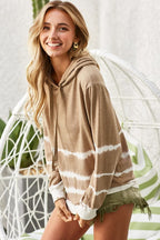 BiBi Hoodie Tan Tie-Dye French Terry Drawstring Hooded Top 20f2818d-7727-44d1-8164-665e88509c1d-Max Trendsi