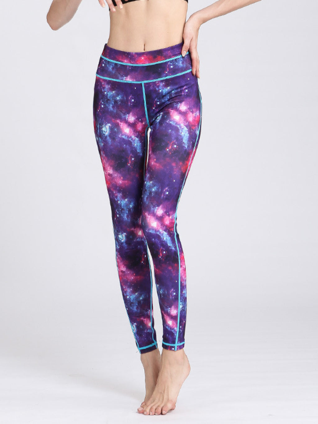 Active Leggings Tie-Dye Printed High Waist Colorful Highly stretchy Purple 216080bf-d849-4b4a-ba93-0984cf75bee2-Max Trendsi