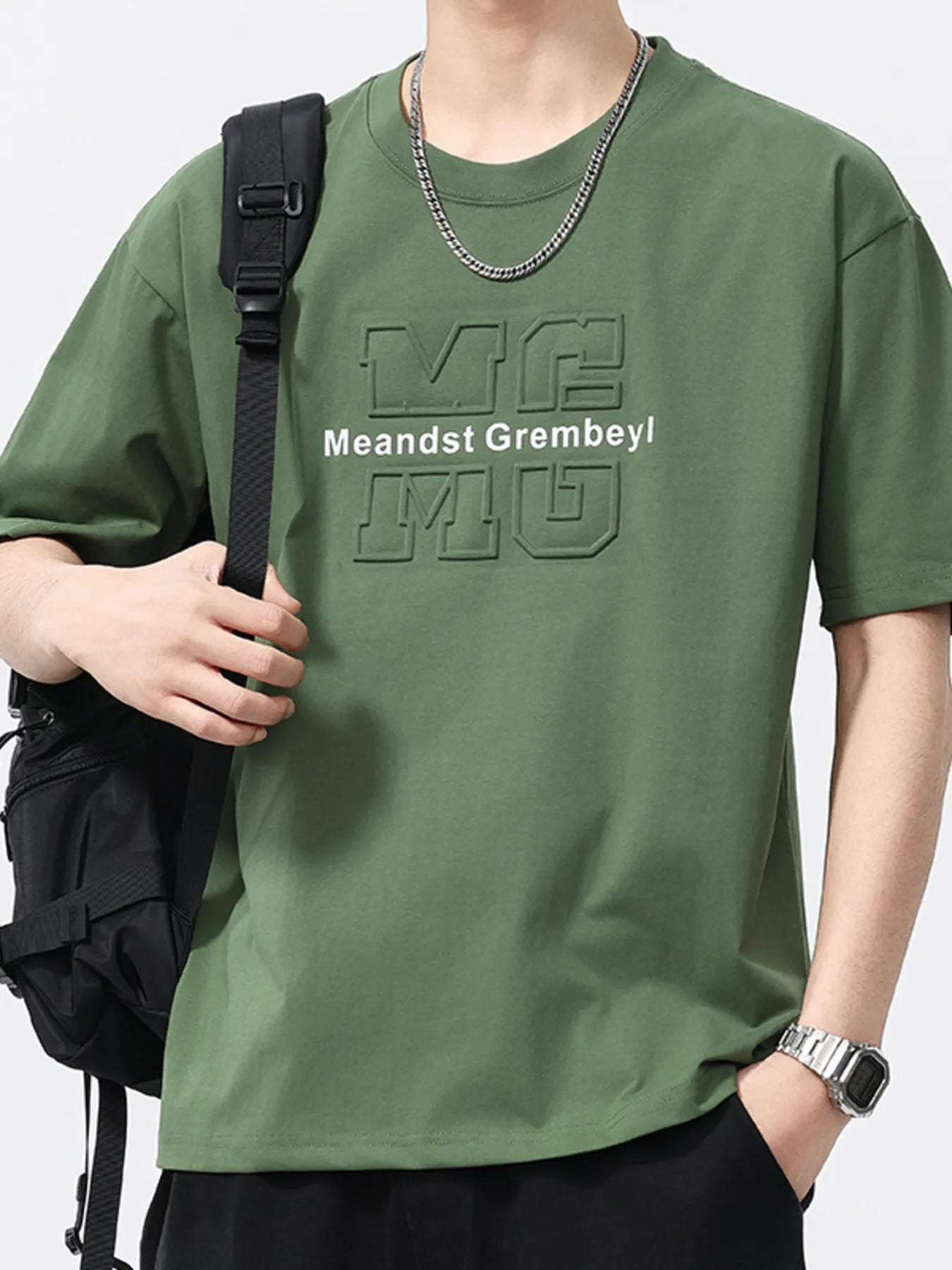 Men's Casual T-Shirt Round Neck Oversized Short Sleeve Top Plus Sizes