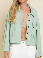 Jacket Button Up Flap Pocket Soft Unlined Long Sleeve Outwear 217b45ee-1742-4839-a8fb-13ec2bac7de4-Max Trendsi