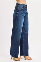 RISEN Women's Jeans Mid Rise Wide Baggy Dark Wash Denim Pants 219676b0b4f1468ea35f102f25214caa-Max-Origin Trendsi