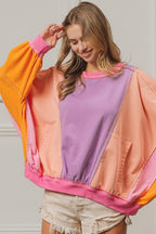 Sweatshirt Color Block Exposed Seam with Pockets 219abbf2-5807-41ee-9f62-667824967495-Max Trendsi