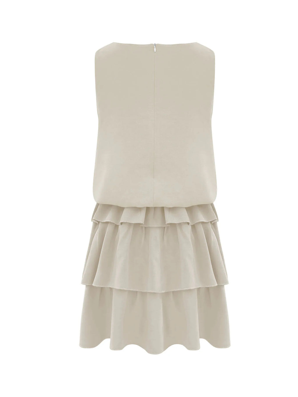 Mini Casual Dress Layered Ruffles Flounce Sleeveless Summer Loose Fashion S-2XL