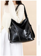 Women's Casual Tote Handbags Pu Leather Zipper Outer Pockets Backpack Crossbody