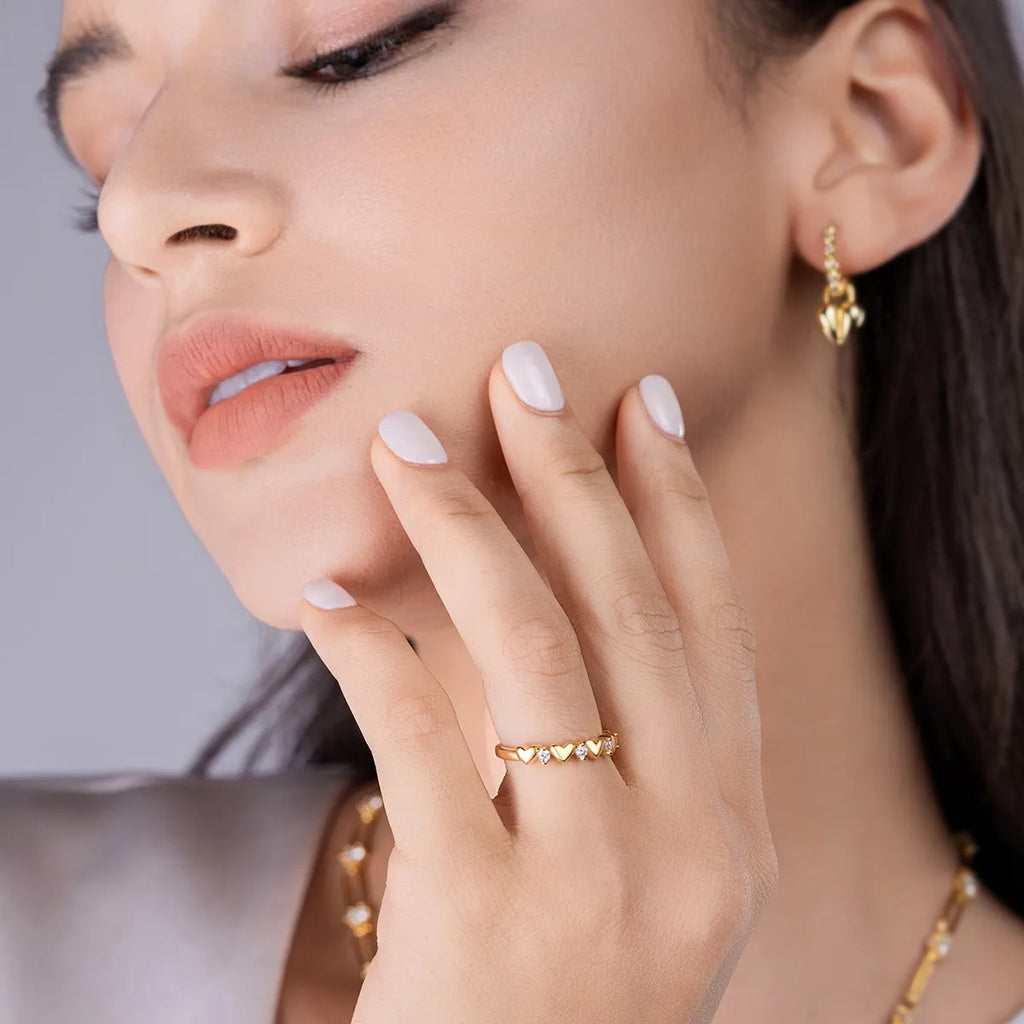 18K Gold-Plated Heart Ring Golden 925 Sterling Silver Moissanite Stone 21b1cd5c-d2ac-4a26-9195-37110eae828b-Max-Origin Trendsi