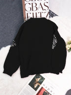 Women's Sweater Sequined Diamond Pattern Oversized Knitwear 21fc334864d641e88e8adc31b0e3a0a2-Max-Origin Trendsi