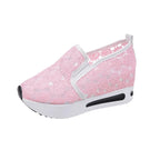 Floral Lace Breathable Slip-On Shoes Women Casual Lightweight Flats