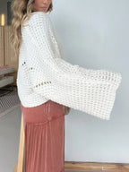 Women's Sweater Openwork Knit Oversized Batwing Long Sleeve 2207031f-dec3-4d1a-850c-568ab51981bc-Max-Origin Trendsi