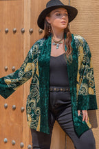 Plus Size Open Front Bohemian Long Sleeve Cardigan