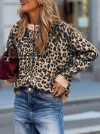 Leopard Women's Cardigan Chunky Knitted Drop Shoulder Long Sleeve Buttoned Black 2212ce83-6422-40d3-9832-c653af7b5933-Max-Origin Trendsi