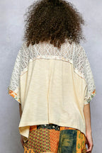 POL Women Blouse Creem Floral Patchwork Lace Accent Top 22375059-6b00-411f-93f3-4e0ea8de0365-Max-Origin Trendsi