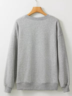 Halloween Women's Sweatshirt Ghost Gray Round Neck Long Sleeve Top 224754af23334310b1627975bcf25e46-Max-Origin Trendsi