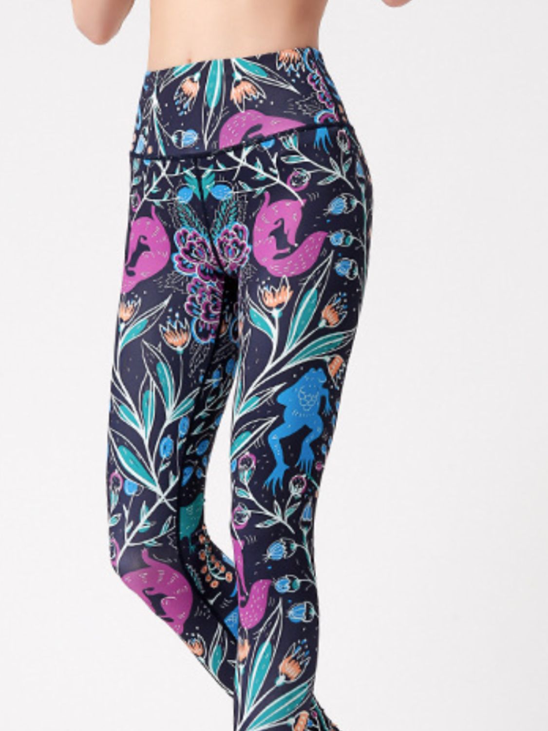 Active Leggings Floral Colorful Printed High Waist Highly stretchy 2275dd9d-1b92-4f77-a84c-1248b544c266-Max Trendsi