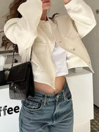 Women Baseball Cropped Jacket Pocketed Solid Snap Collared Long Sleeve 2290906c-15cd-47ea-b22b-b0b895a45a1a-Max Trendsi