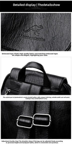 Women's Backpack Flap Soft Pu Leather Medium Fashionable Travel Shoulder Bag