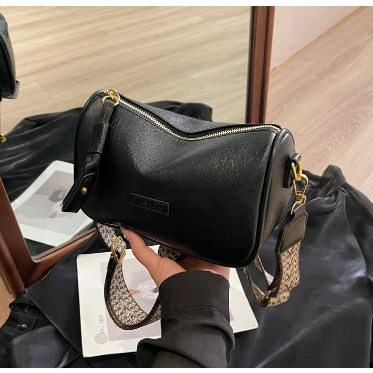 Boston Bag Style Street Trend Large Capacity Soft PU Leather Women's Small Purses