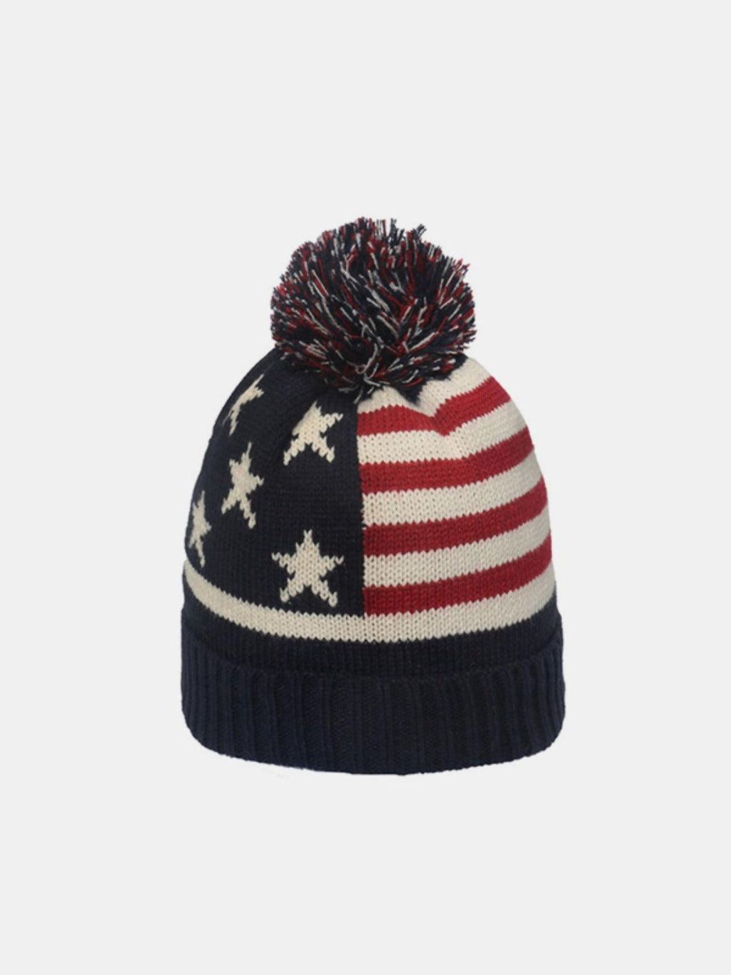 Knit Hat Roll Rim US Flag Style C One Size 22db6f47-f37e-440e-ae97-9f14bd61362a-Max Trendsi