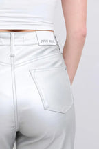 Judy Blue Silver Faux Leather Pants High Waist Straight 22f38a3211974fa7b152e471ba2ce04c-Max-Origin Trendsi