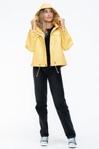 How Dare U Women PU Leather Jacket Drawstring Hem Zip Up Jacket Yellow 22f9530b-ba23-4424-8690-d60a4c44f016-Max Trendsi