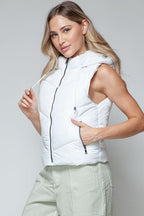 Hooded Vest Snobbish White Zip Up Quilted Sleeveless Outwear 23364395-9b5e-4e5e-ad19-fdf9945f9112-Max Trendsi