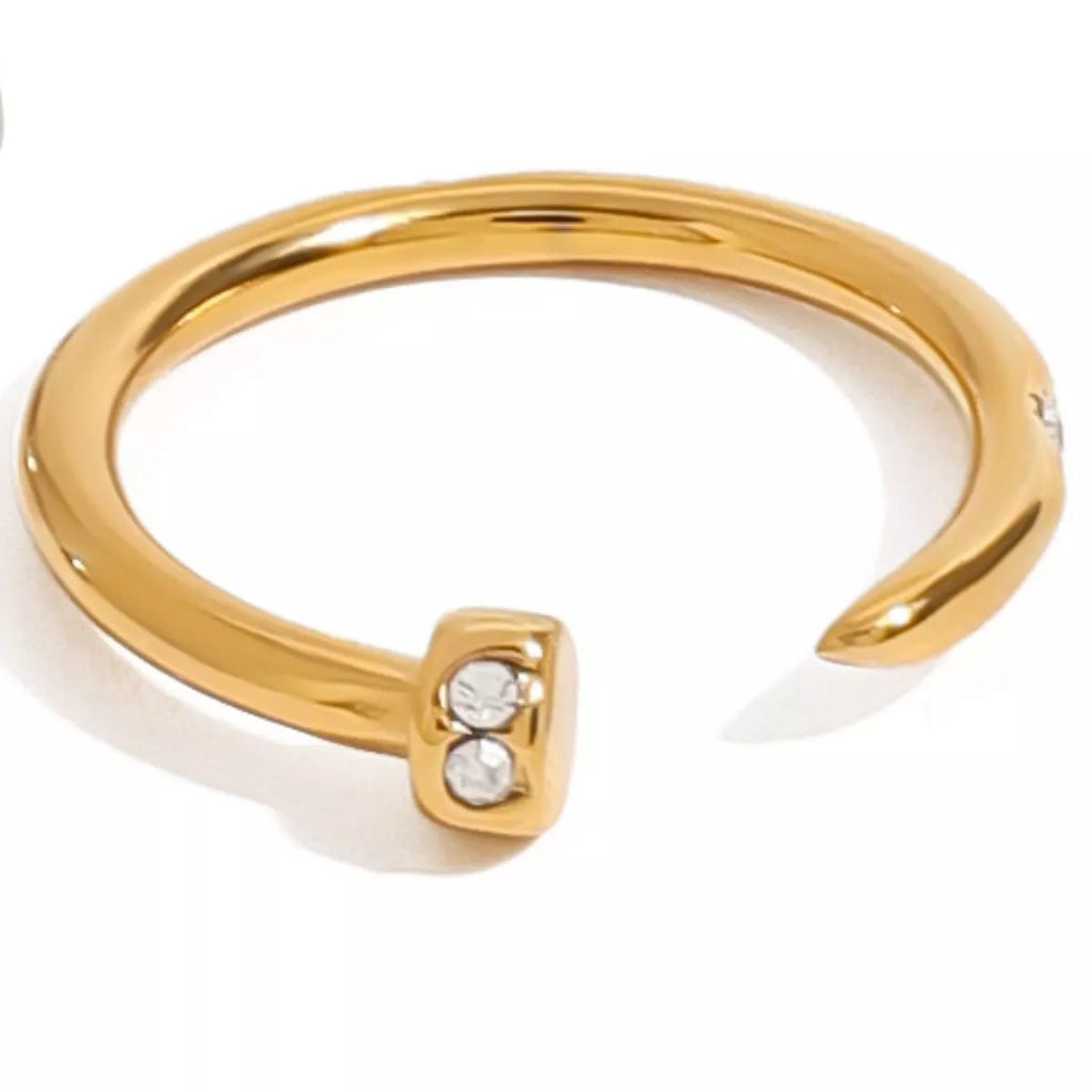 Open Ring 18K Gold-Plated Zircon Stainless Steel Women's Jewelry 234f8961-353d-4647-bcce-f3aa90f5b712-Max-Origin Trendsi