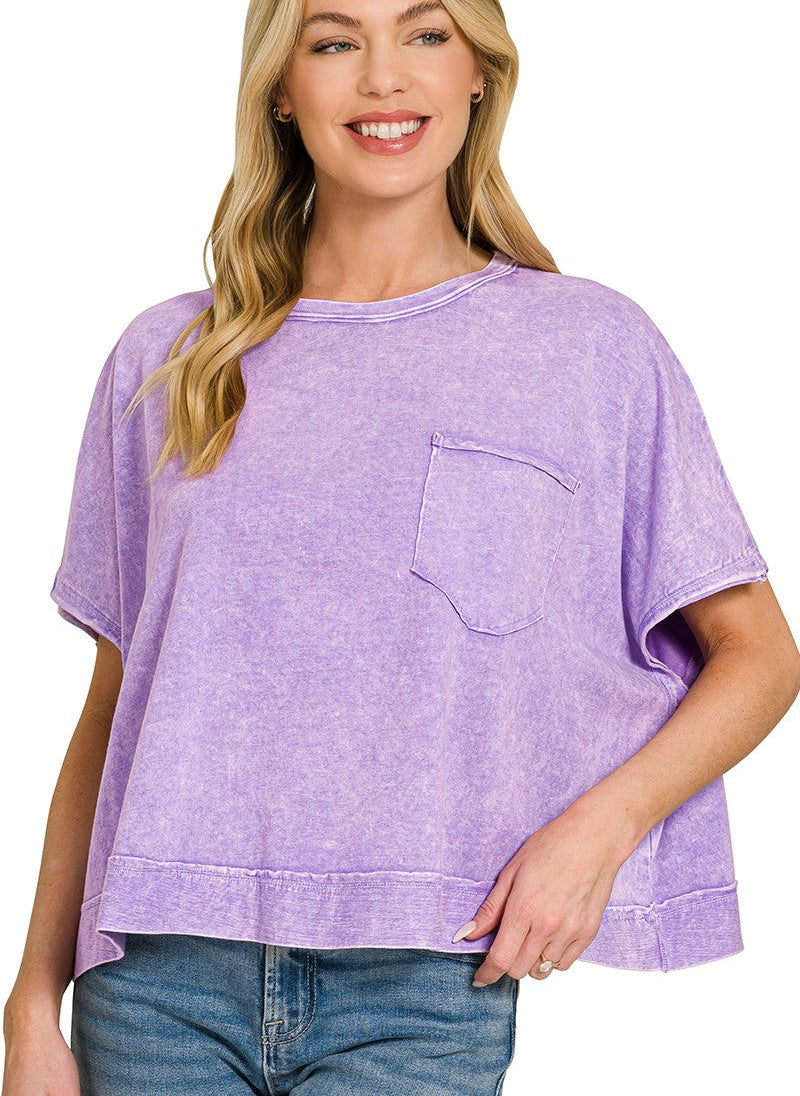 Zenana Halo Washed Oversized Top