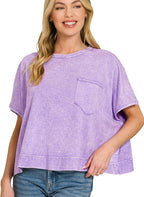 Zenana Halo Washed Oversized Top