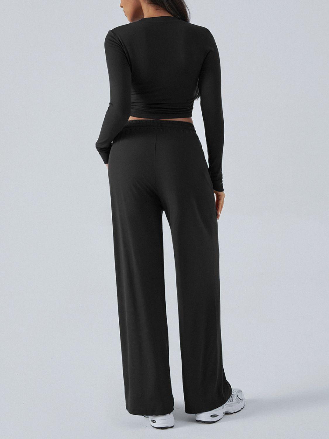 Devine Outfit Set Round Neck Long Sleeve Top and Pants Set