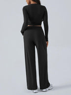 Devine Outfit Set Round Neck Long Sleeve Top and Pants Set 238e6be2-6b9c-496e-9793-07e8bfcbae00-Max Trendsi