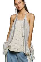 POL Lace Ruffle Halter Neck Double Gauze Top with Crochet Patch 23974969-0925-4da6-82bb-6363d8da46ea-Max-Origin Trendsi