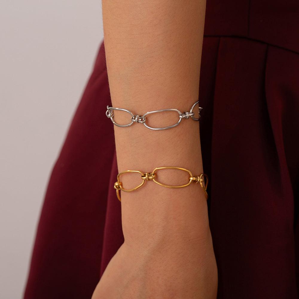 Big Chain Bracelet Titanium Steel 18K gold-plated Silver One Size 23ffb022-a680-4731-babc-4fbe09ab1dc2-Max Trendsi