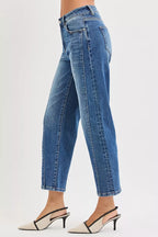 RISEN Womens Straight Jeans High Rise Crop Dark Wash Denim Pants 248d525ac5be40a6aa291d50a1b02b09-Max-Origin Trendsi
